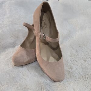 Naturalizer Blush Suede Mary Jane Flats